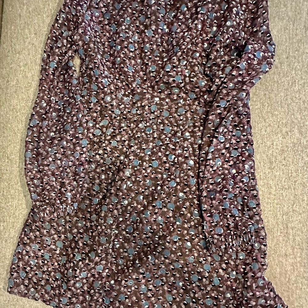 Maje Floral Mini Dress - Brown and Blue